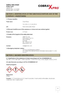 Crack Resin Safety Data Sheet