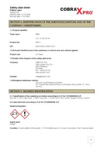 Pitfiller Safety Data sheet